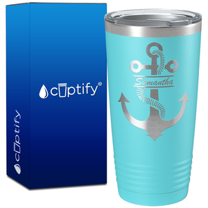 Anchor Rope Personalized on 20oz Tumbler