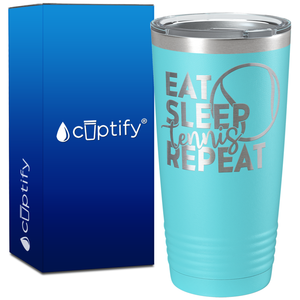 Eat Sleep Tennis Repeat on 20oz Tumbler