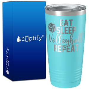 Eat Sleep Volleyball Repeat on 20oz Volleyball Tumbler