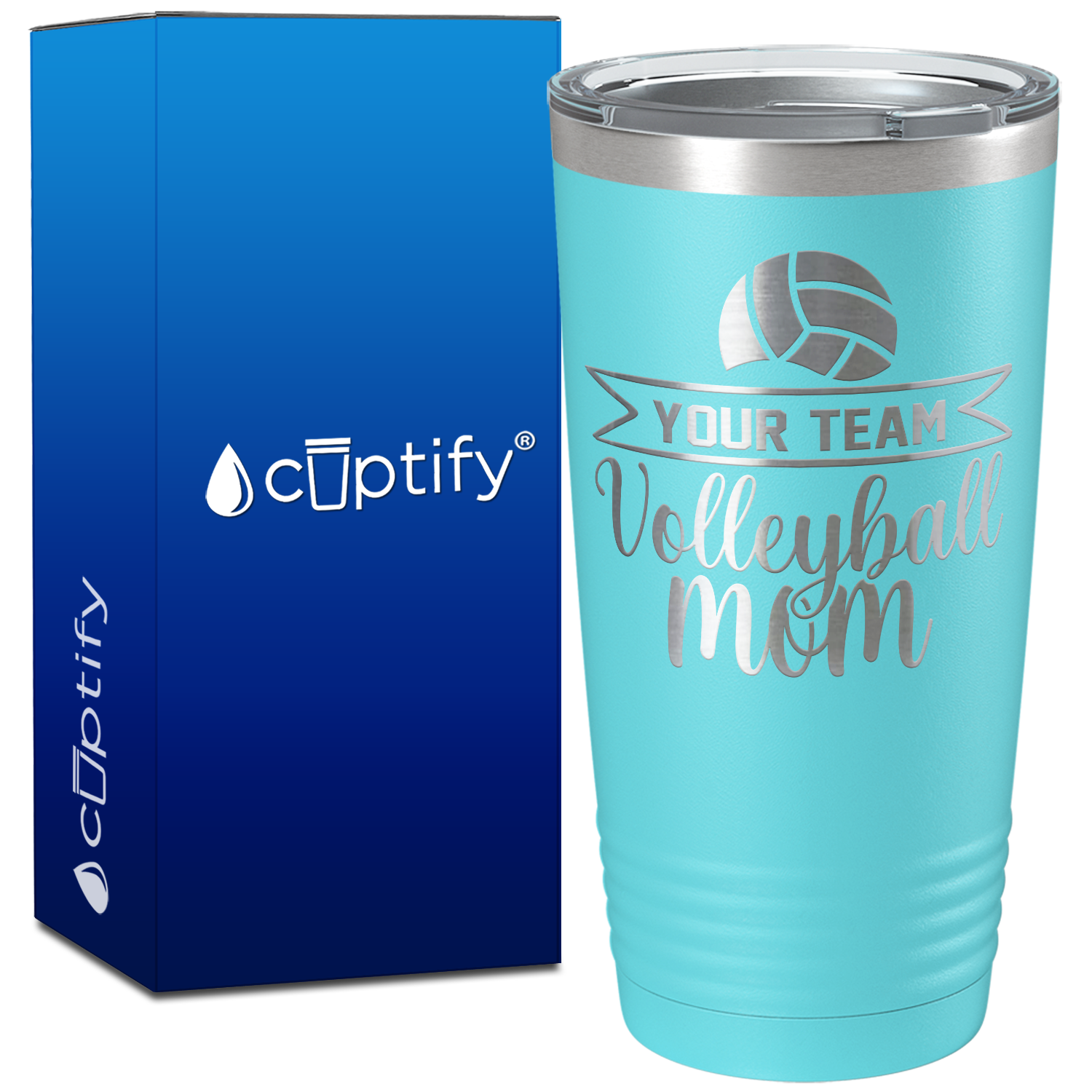 Personalized Team Name Volleyball Mom on 20oz Volleyball Tumbler