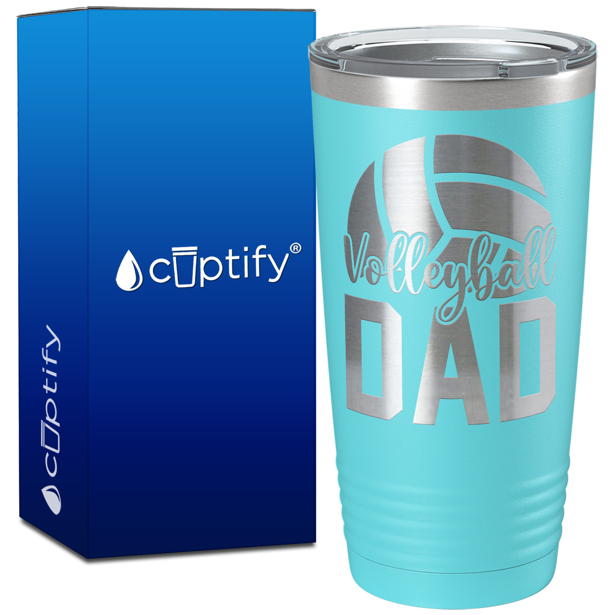 Volleyball Dad Half Ball on 20oz Volleyball Tumbler