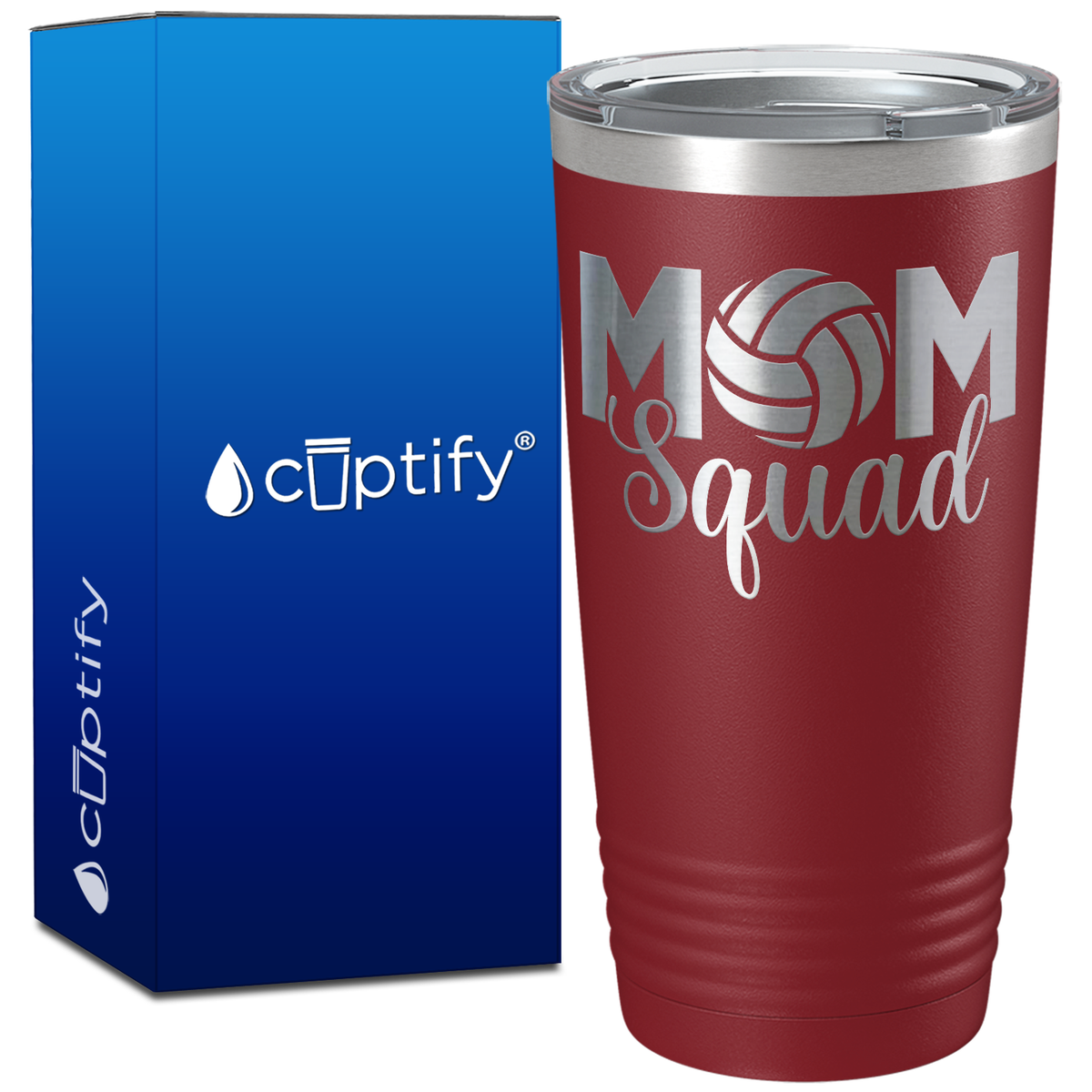 Mom Squad Volleyball on 20oz Volleyball Tumbler