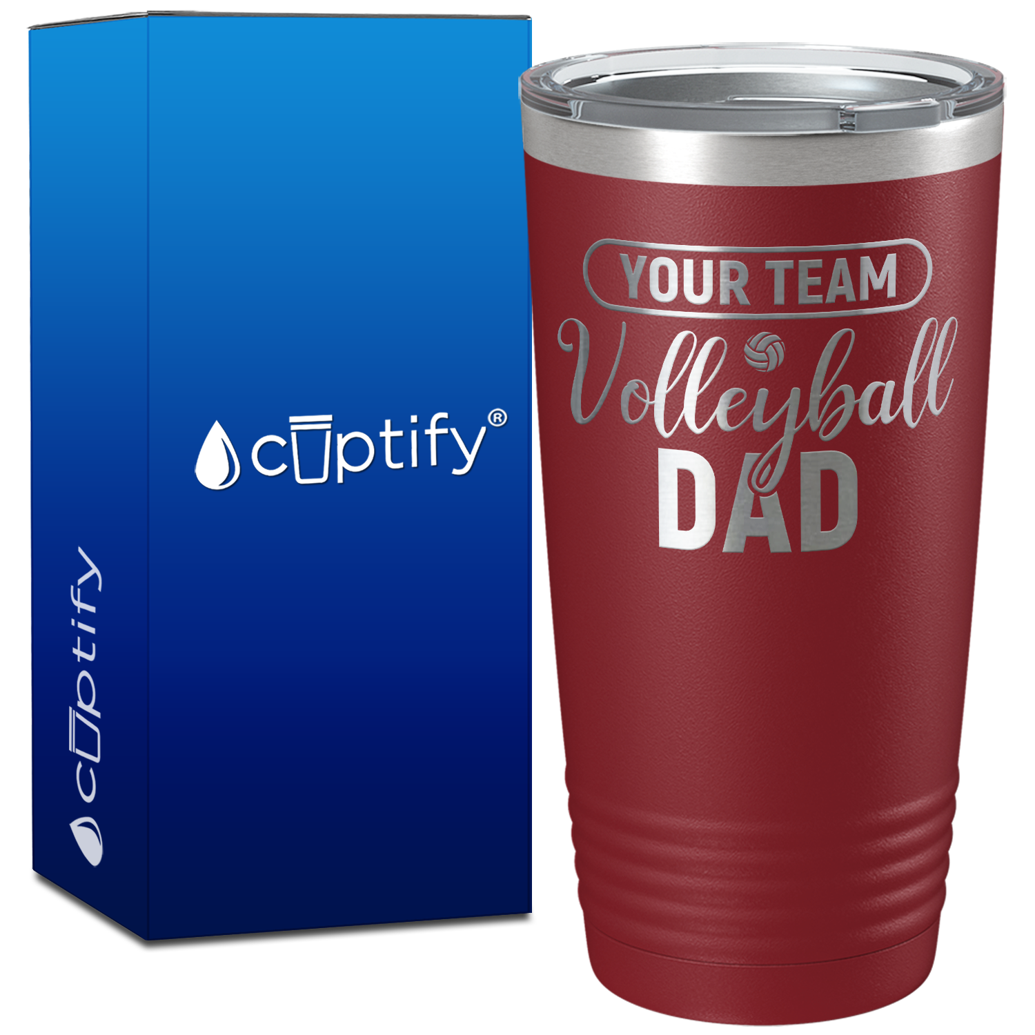 Personalized Team Name Volleyball Dad on 20oz Volleyball Tumbler