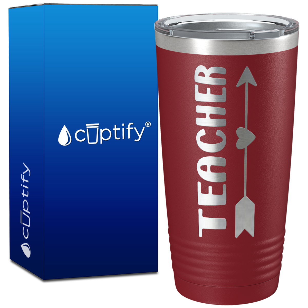 Teacher Heart Arrow on 20oz Tumbler