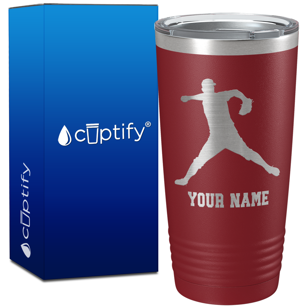 Personalized Baseball Pitcher Player on 20oz Tumbler