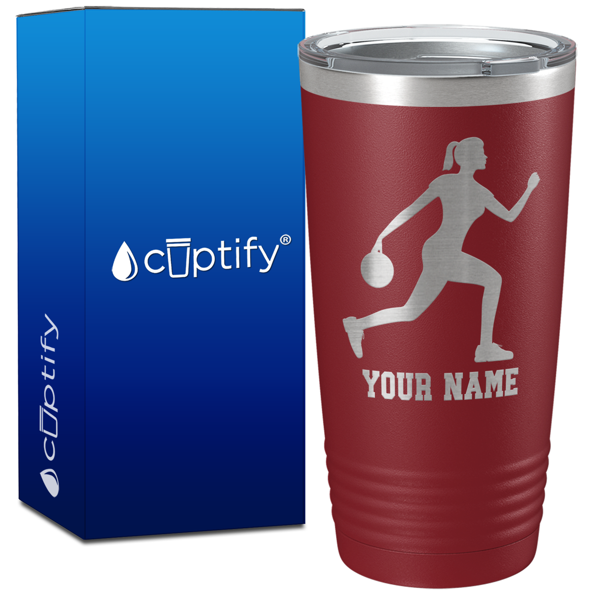Personalized Woman Bowler on 20oz Tumbler