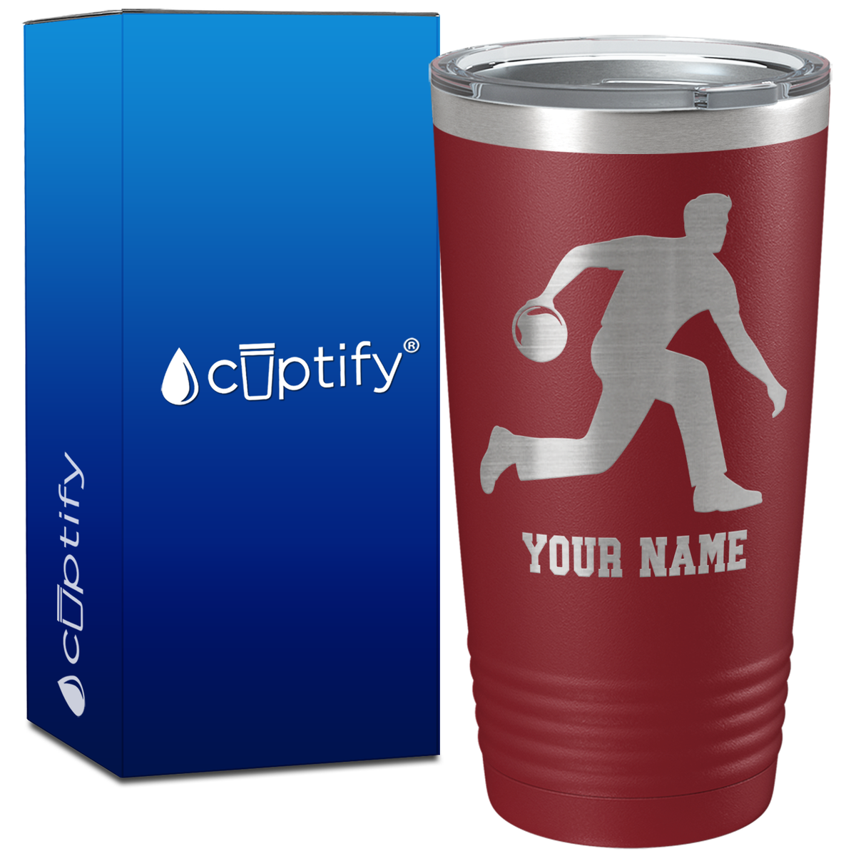 Personalized Bowler on 20oz Tumbler