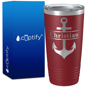 Personalized Split Anchor Silhouette on 20oz Tumbler