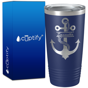 Anchor Rope Personalized on 20oz Tumbler