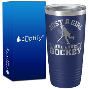 Just a Girl Who Loves Hockey Player Silhouette on 20oz Tumbler