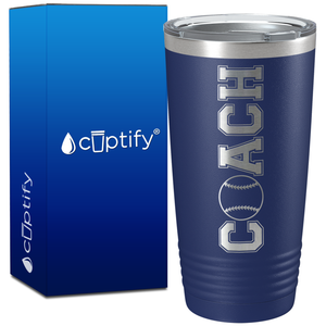 Coach Baseball on 20oz Coach Tumbler