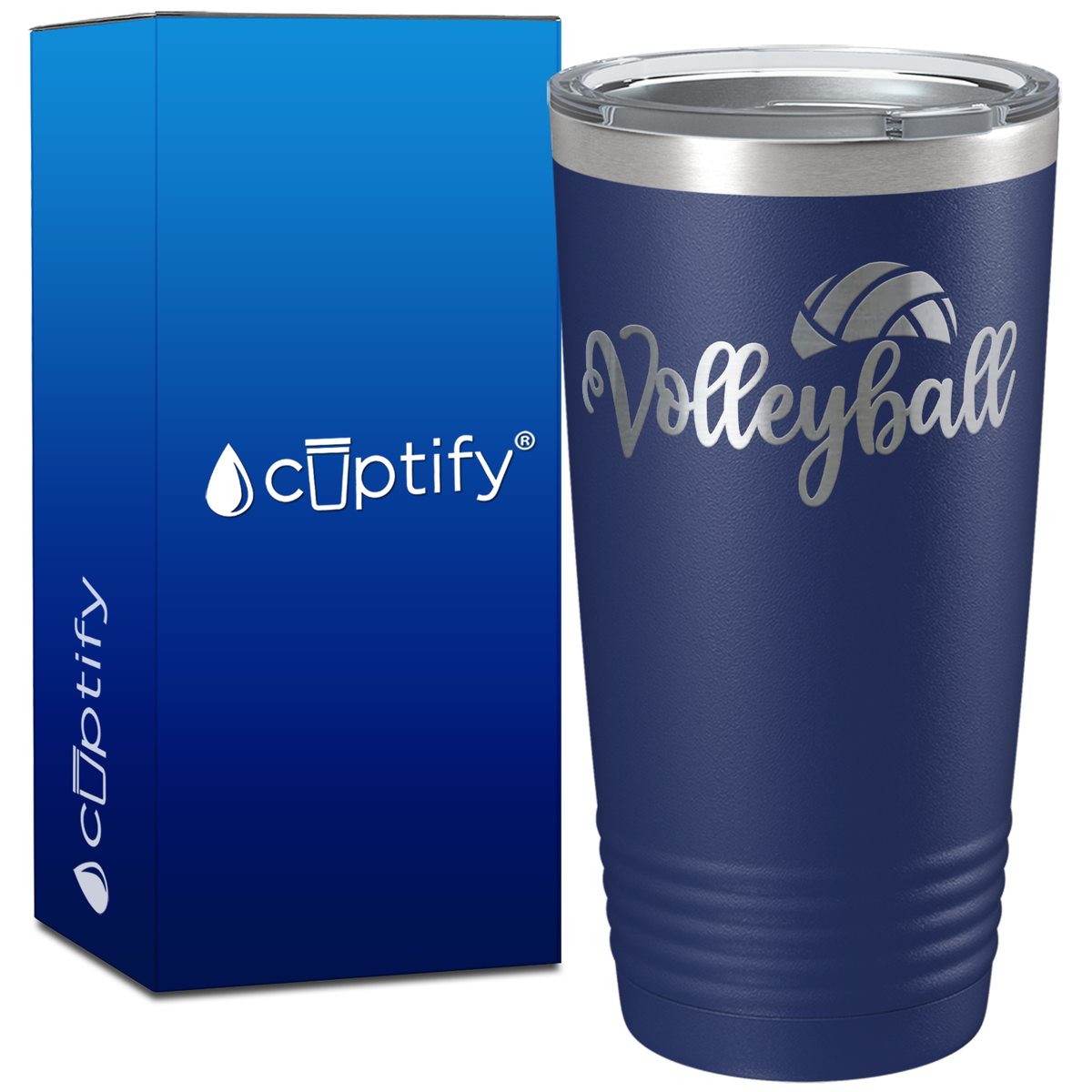 Volleyball Half Ball on 20oz Volleyball Tumbler