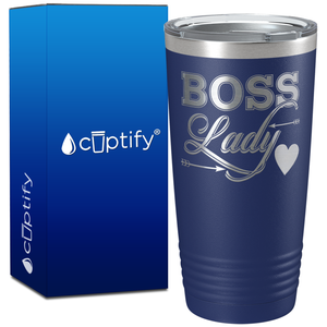 Boss Lady Heart and Arrows on 20oz Tumbler