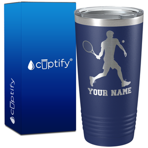 Personalized Tennis Player Silhouette on 20oz Tumbler