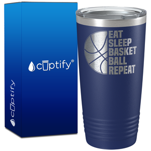 Eat Sleep Basketball Repeat on 20oz Tumbler