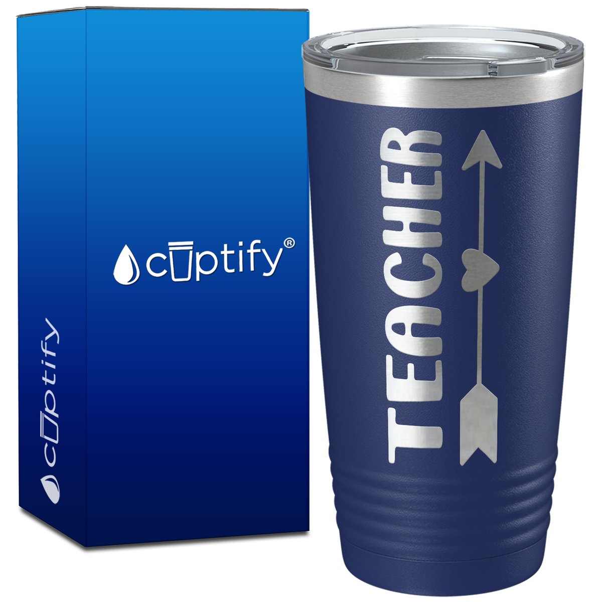 Teacher Heart Arrow on 20oz Tumbler
