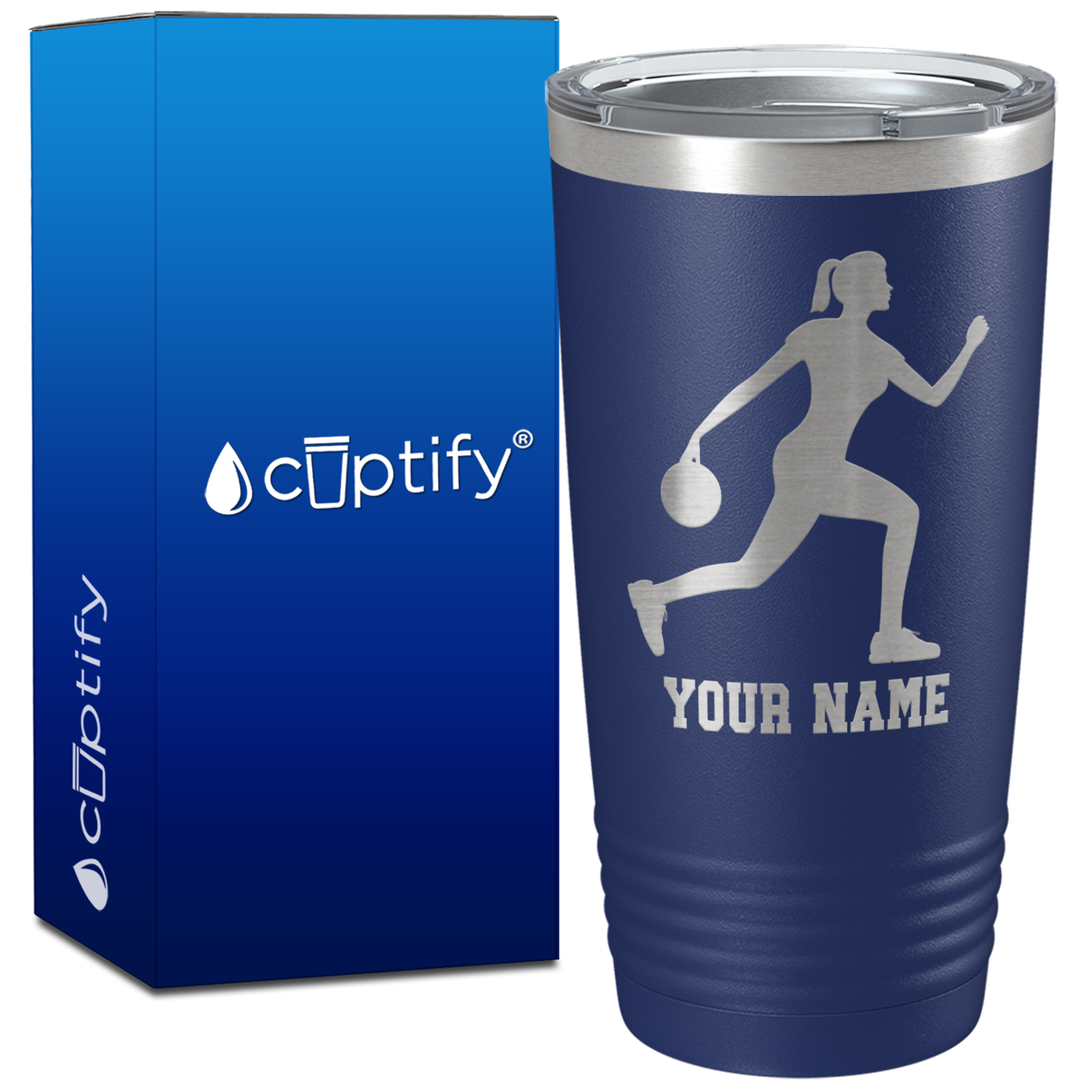 Personalized Woman Bowler on 20oz Tumbler