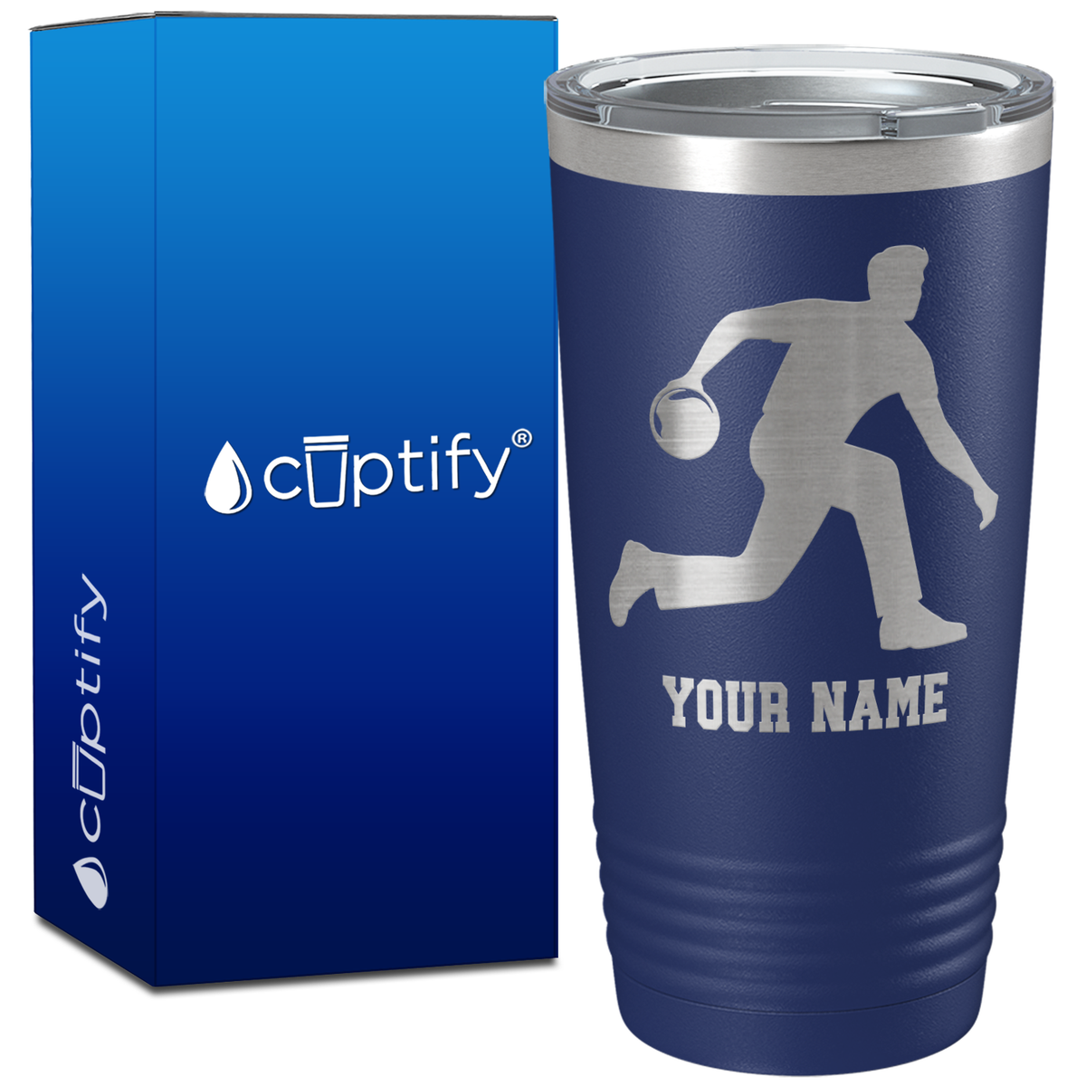Personalized Bowler on 20oz Tumbler