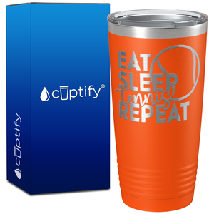 Eat Sleep Tennis Repeat on 20oz Tumbler