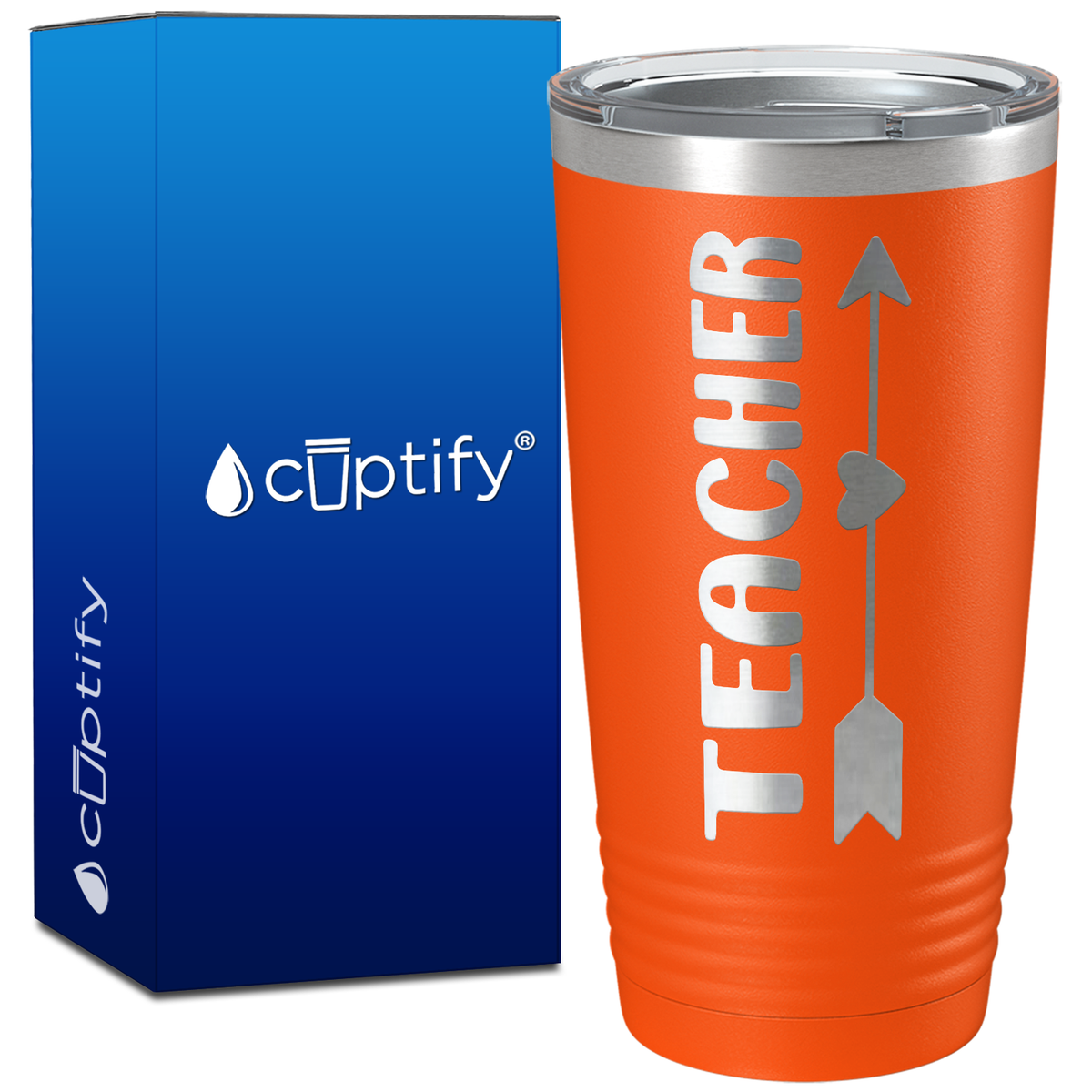 Teacher Heart Arrow on 20oz Tumbler