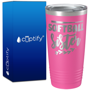 Softball Sister on 20oz Tumbler