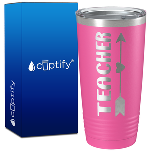 Teacher Heart Arrow on 20oz Tumbler