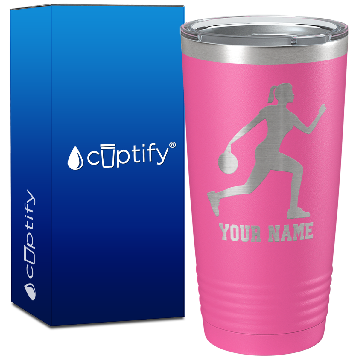 Personalized Woman Bowler on 20oz Tumbler