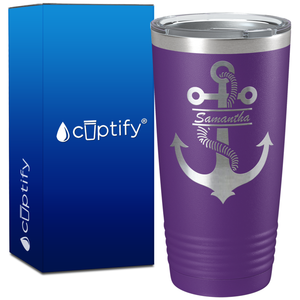 Anchor Rope Personalized on 20oz Tumbler