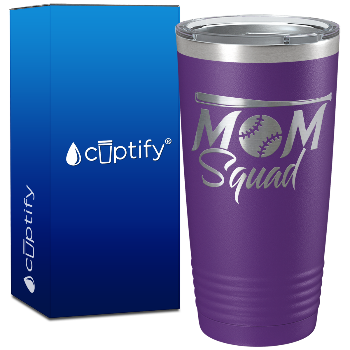 Mom Squad Softball on 20oz Tumbler