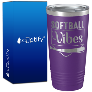 Softball Vibes on 20oz Tumbler