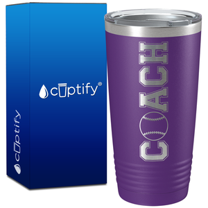 Coach Baseball on 20oz Coach Tumbler