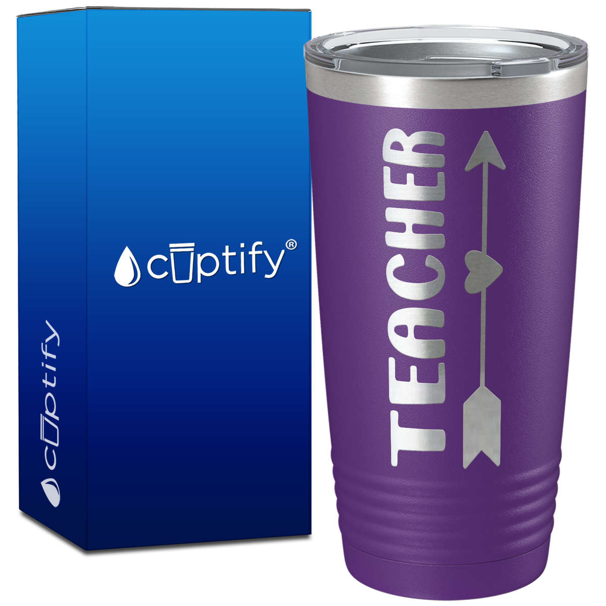 Teacher Heart Arrow on 20oz Tumbler