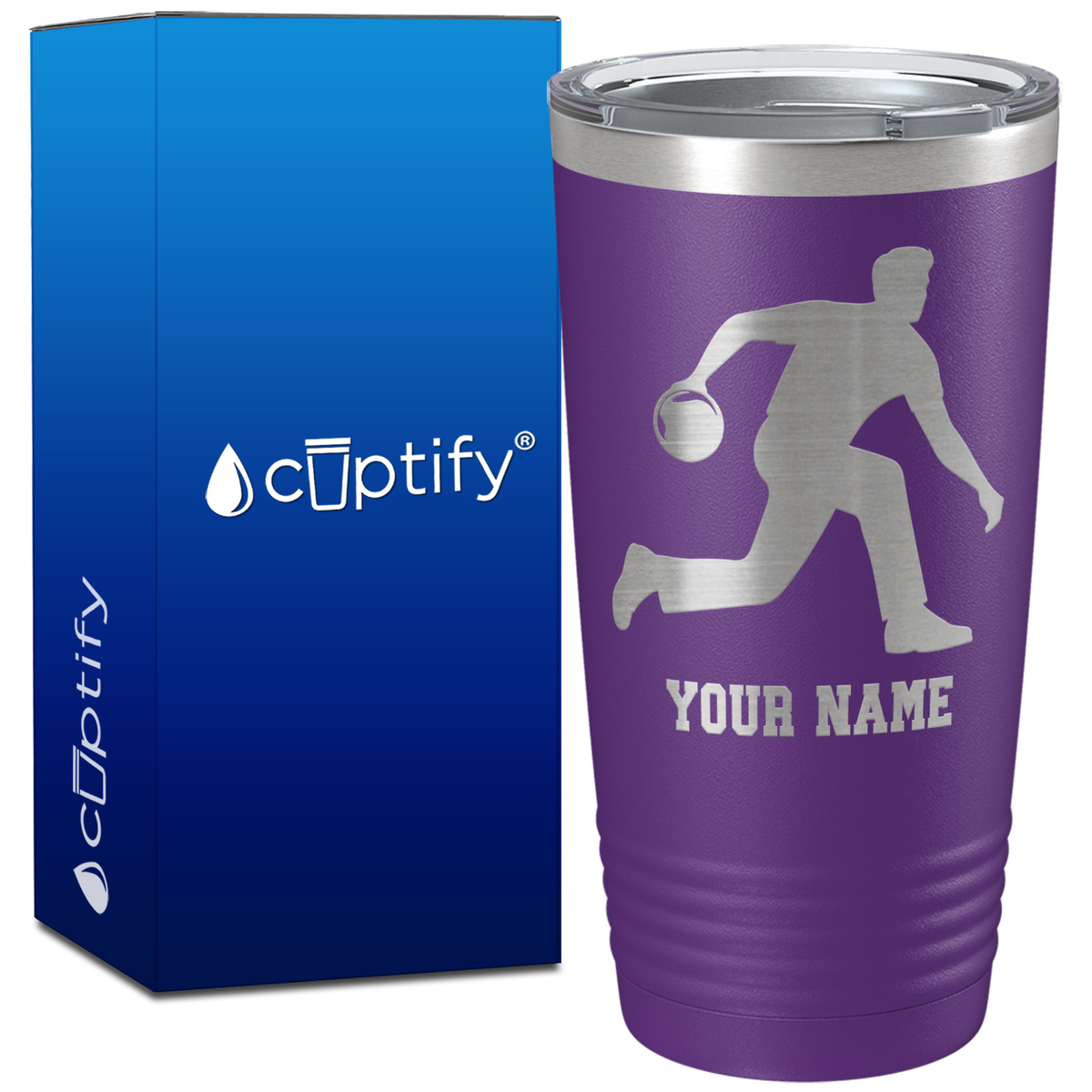 Personalized Bowler on 20oz Tumbler