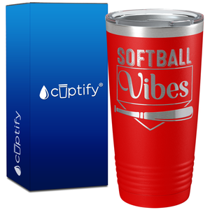 Softball Vibes on 20oz Tumbler