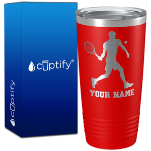 Personalized Tennis Player Silhouette on 20oz Tumbler