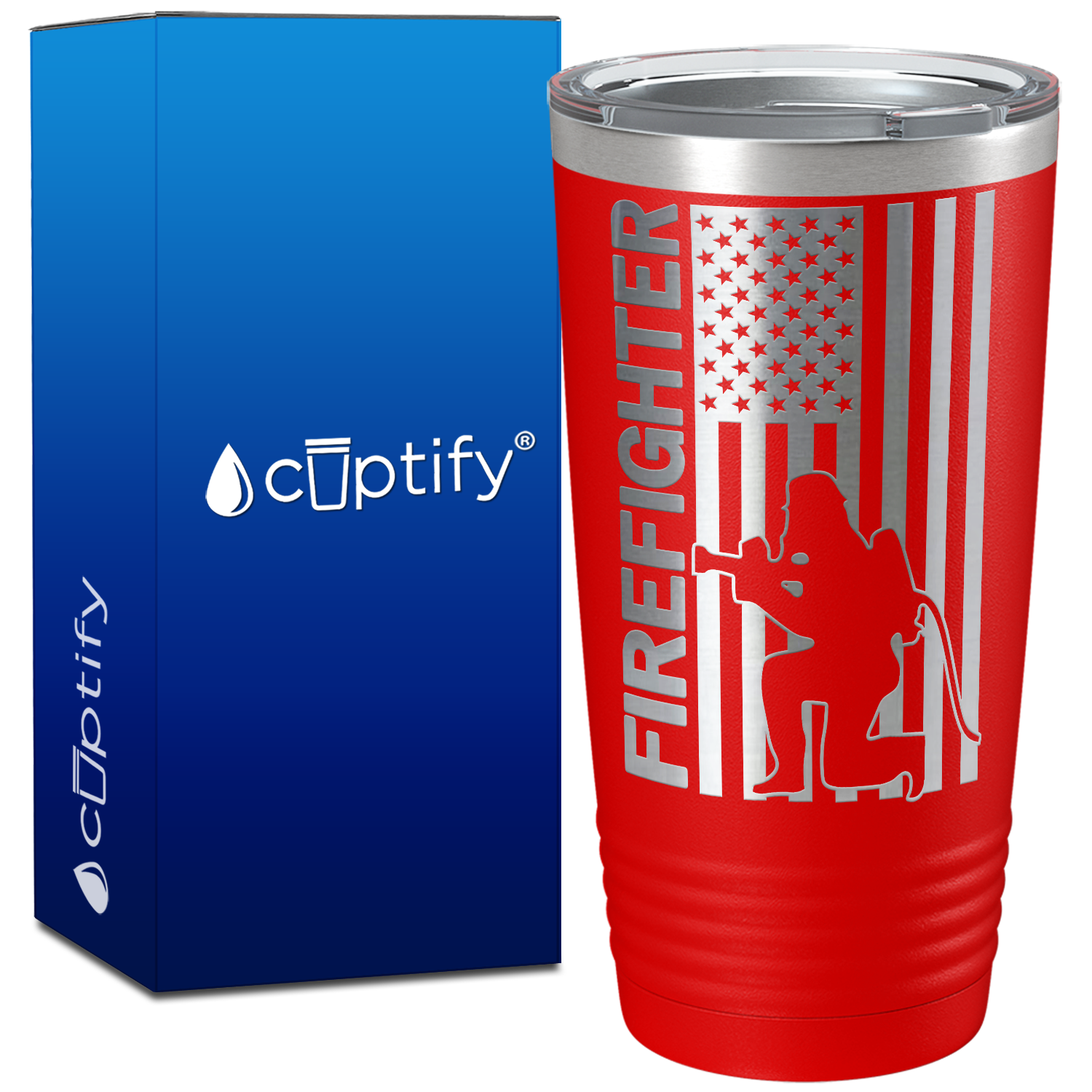 Firefighter American Flag on 20oz Tumbler