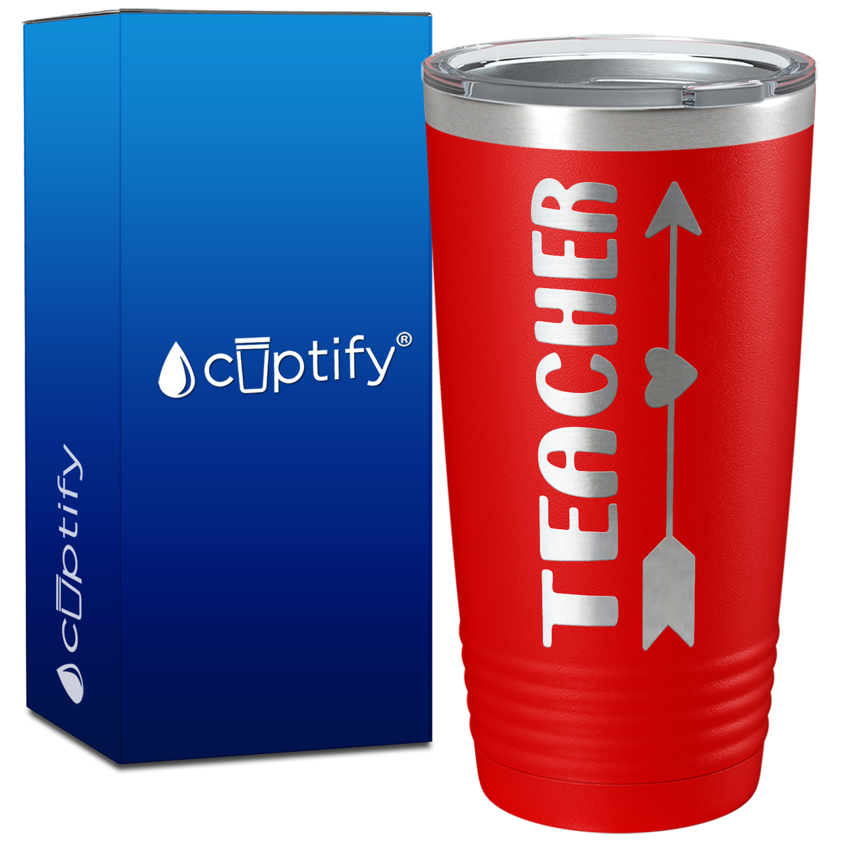 Teacher Heart Arrow on 20oz Tumbler