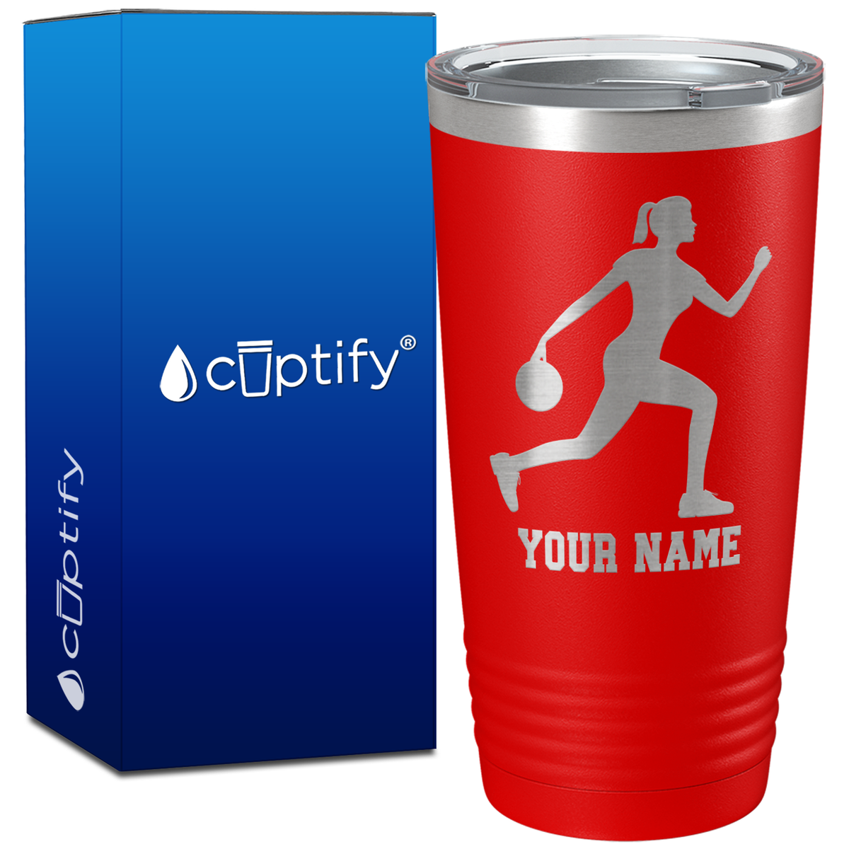 Personalized Woman Bowler on 20oz Tumbler