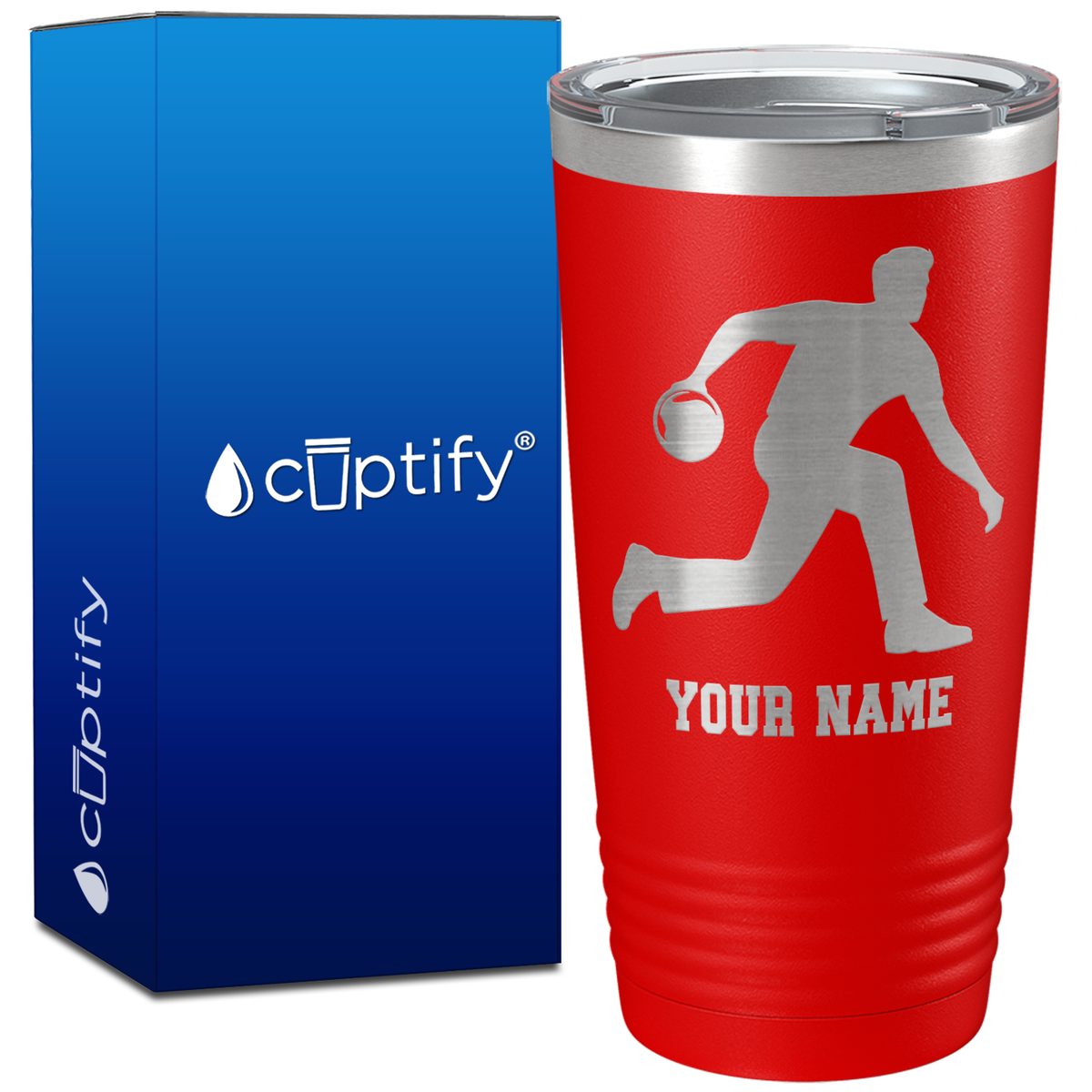 Personalized Bowler on 20oz Tumbler