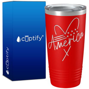 America Heart on 20oz Tumbler