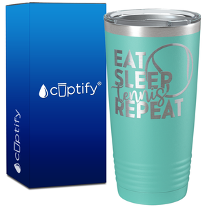 Eat Sleep Tennis Repeat on 20oz Tumbler