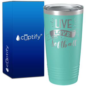 Live Love Softball Banner on 20oz Tumbler