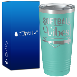 Softball Vibes on 20oz Tumbler