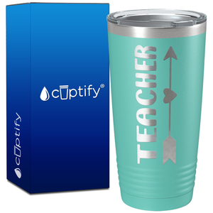 Teacher Heart Arrow on 20oz Tumbler