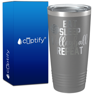 Eat Sleep Volleyball Repeat on 20oz Volleyball Tumbler