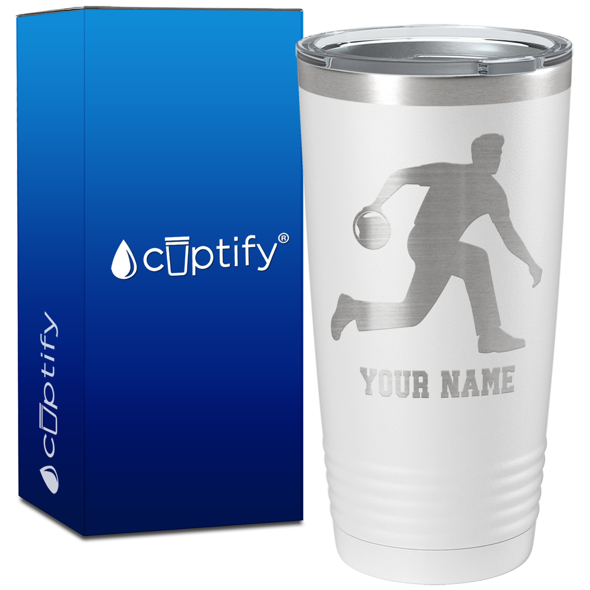 Personalized Bowler on 20oz Tumbler