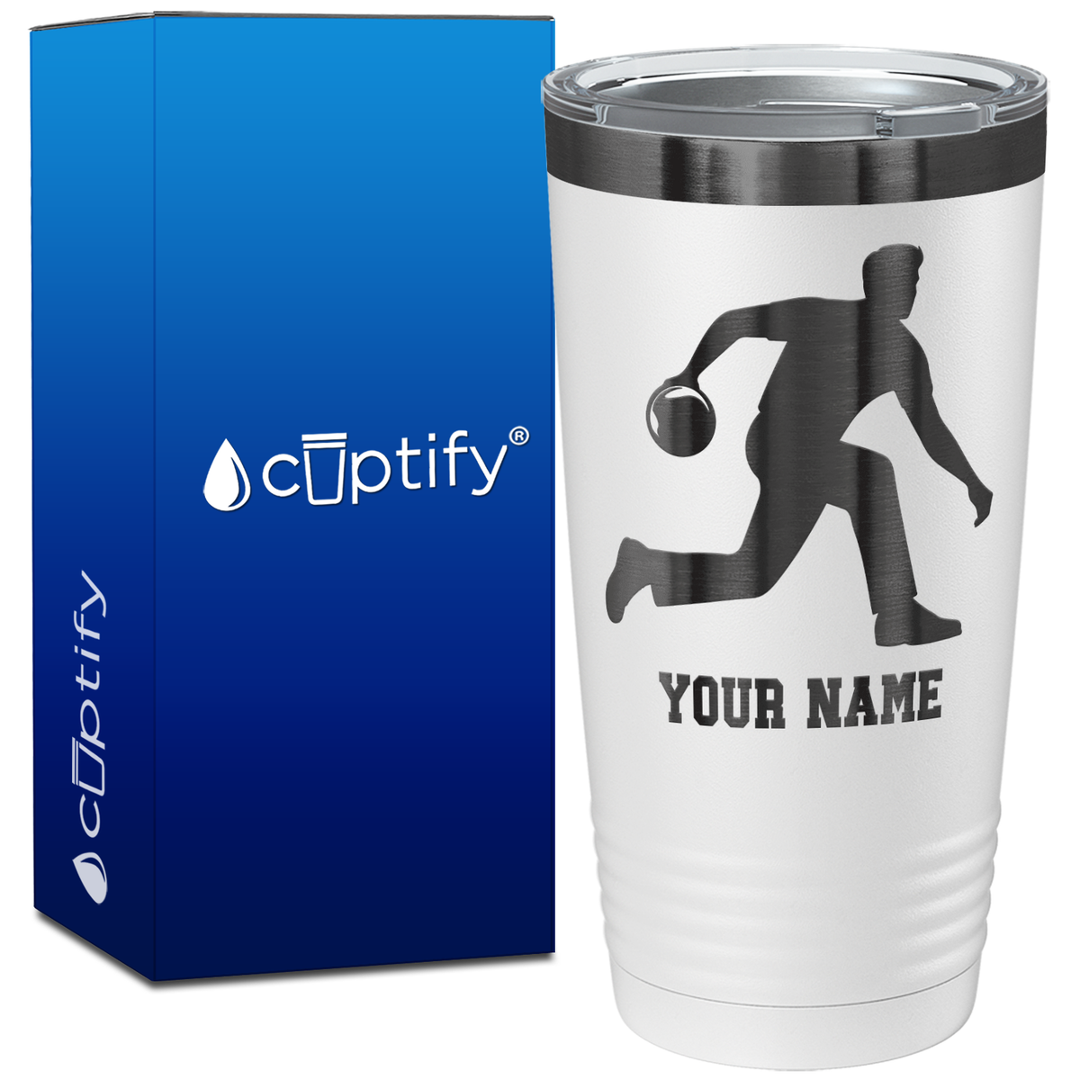 Personalized Bowler on 20oz Tumbler