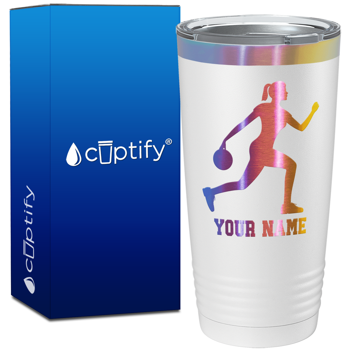 Personalized Woman Bowler on 20oz Tumbler