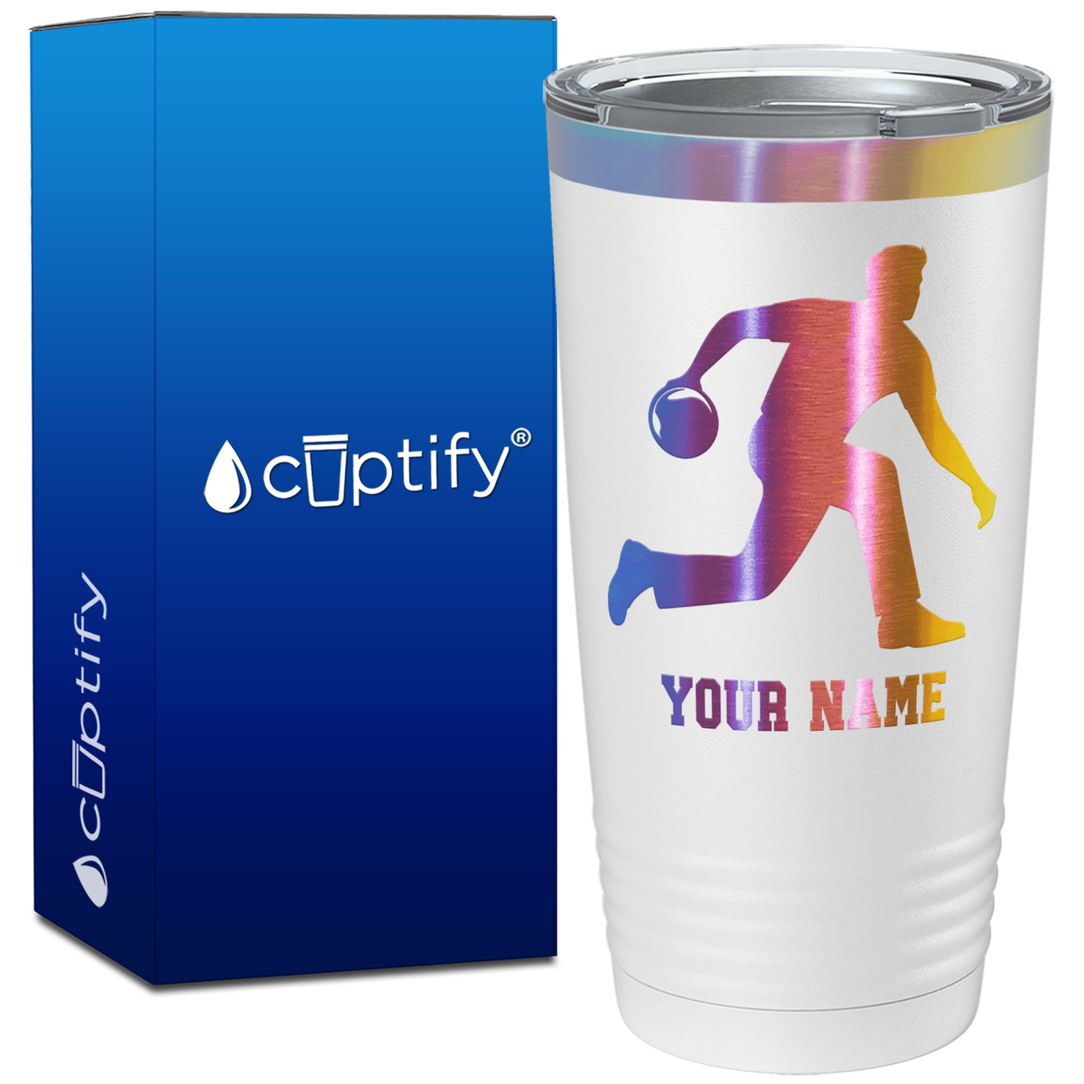 Personalized Bowler on 20oz Tumbler