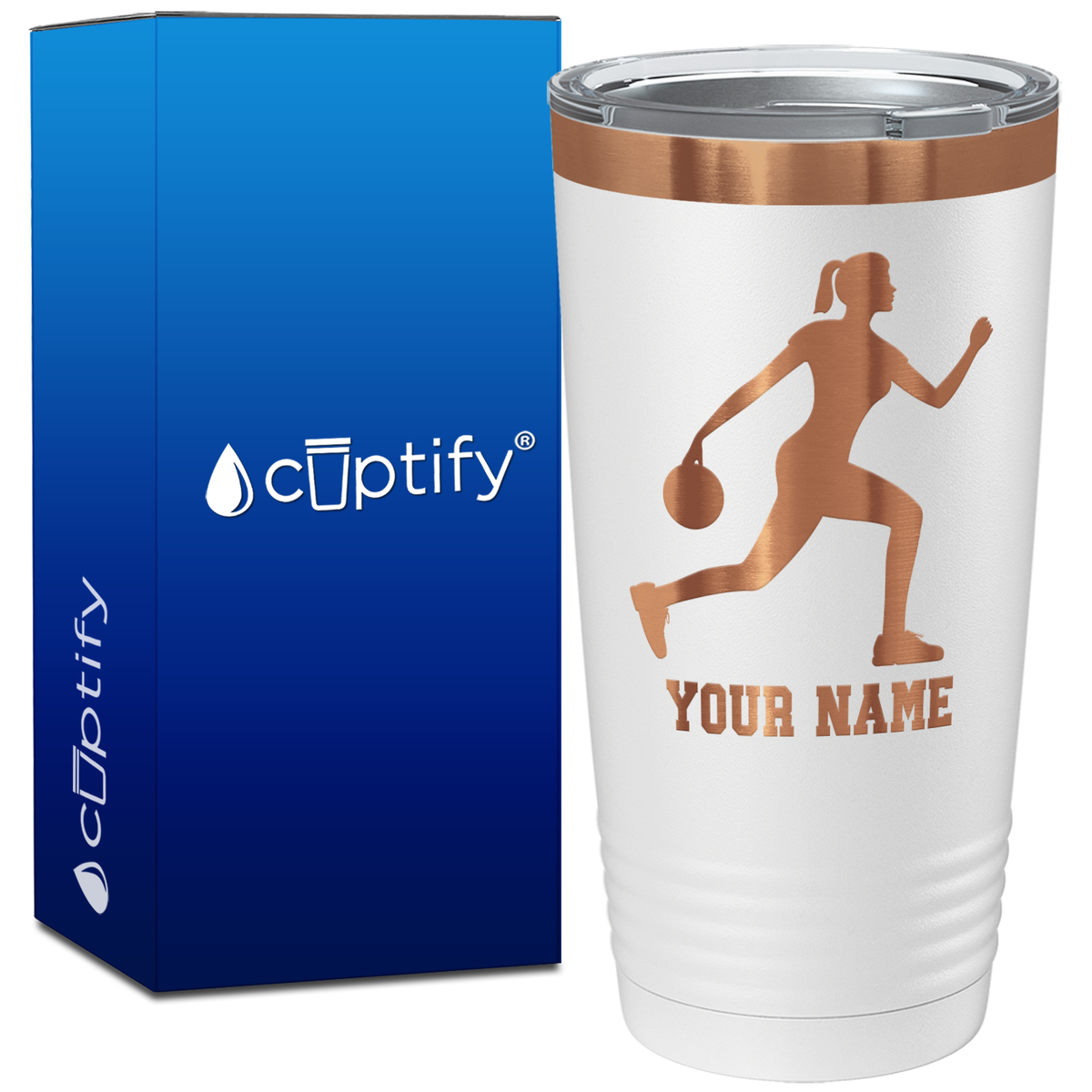 Personalized Woman Bowler on 20oz Tumbler